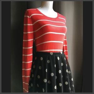 Banana Republic Red & White Striped Sweater